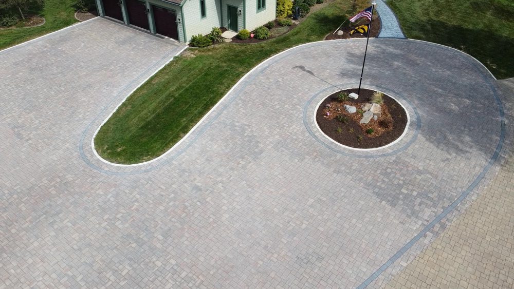 aerial shot of a driveway aerial shot of a driveway