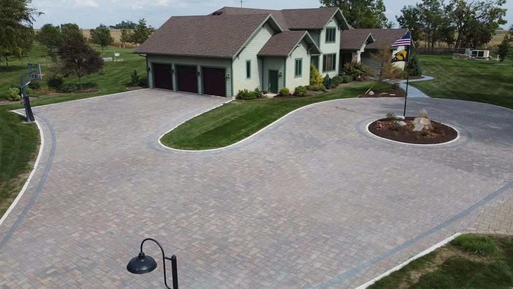 overview of a driveway with a flagpole pit overview of a driveway with a flagpole pit