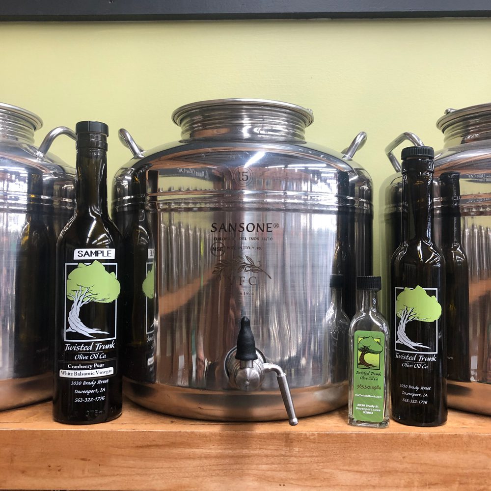 Sample bottle of white balsamic vinegar