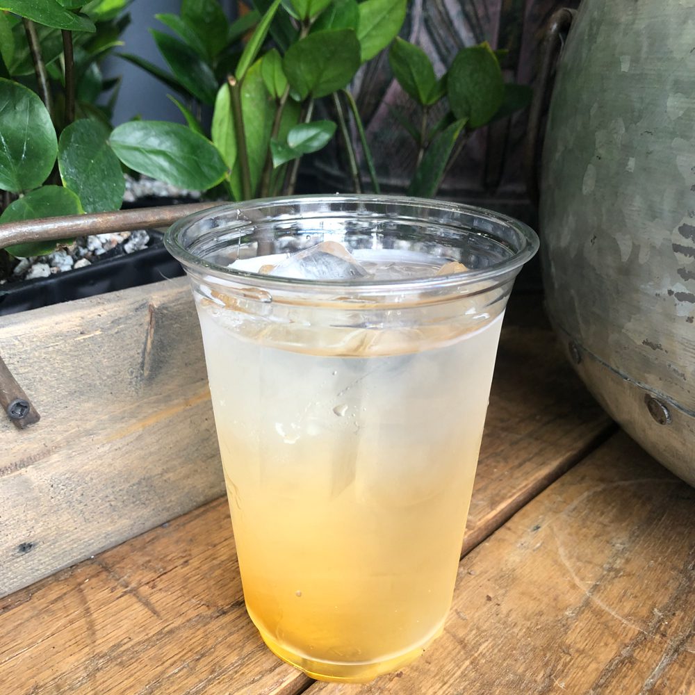 cold drink in a clear glass