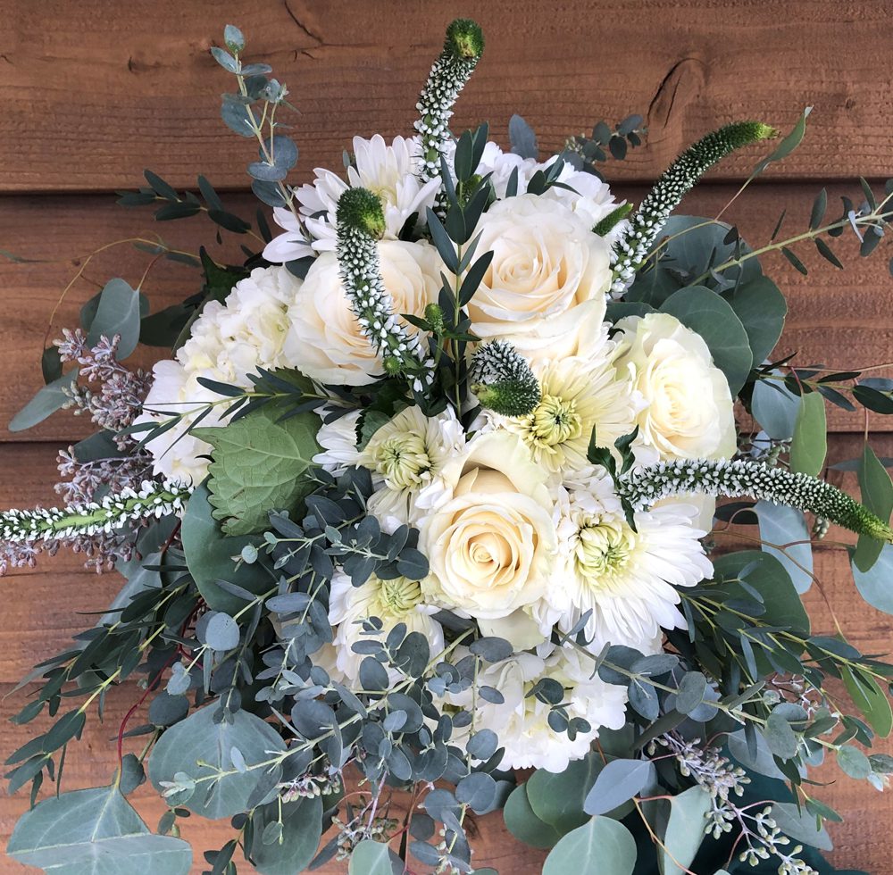 wedding bouquet of white flowers
