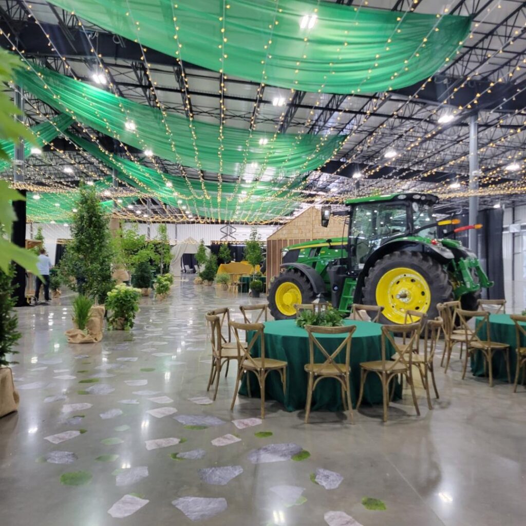 dining area with tractor display
